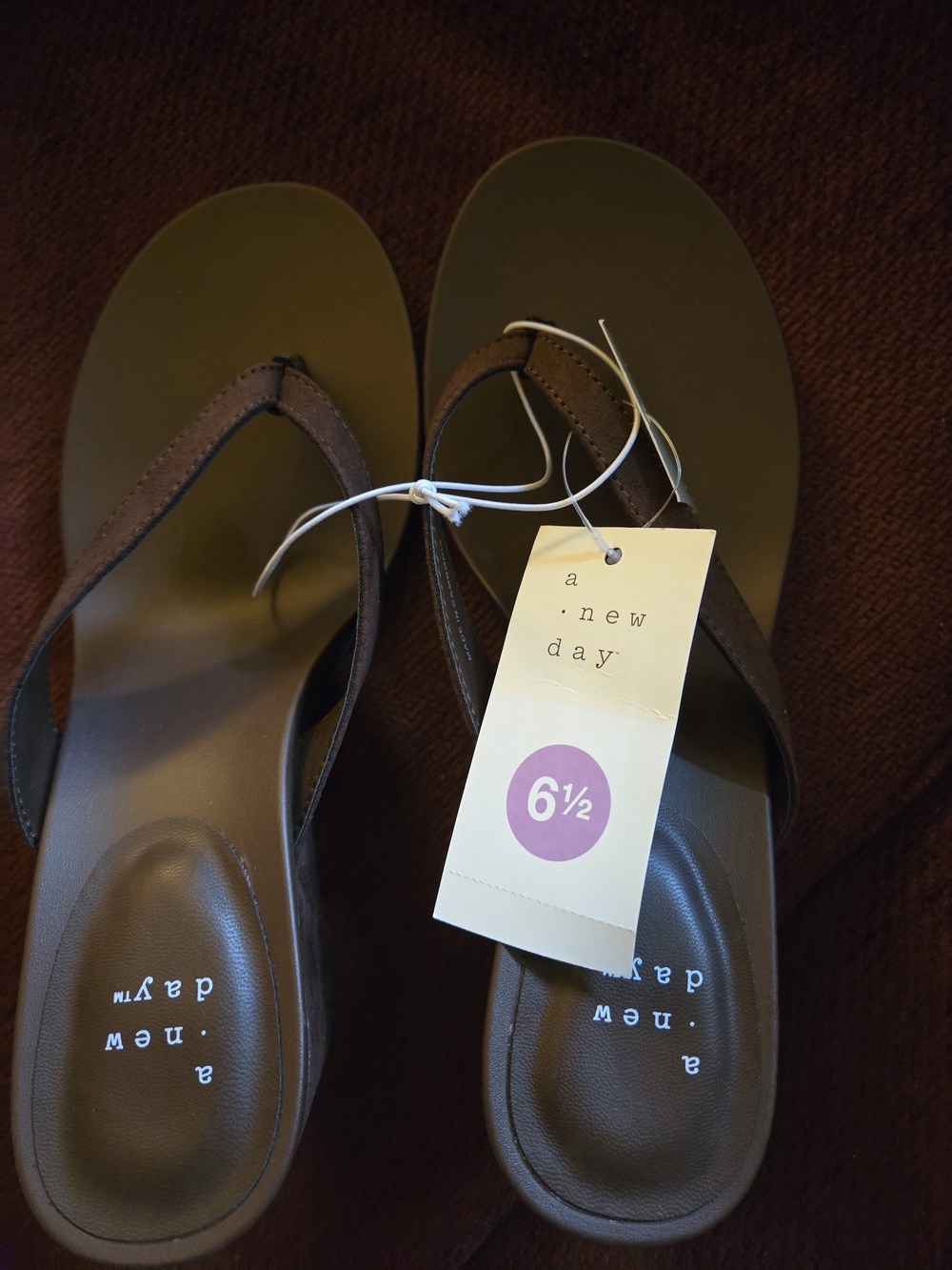 NIB A New Day Marina Brown Wedge Heels Size 6.5